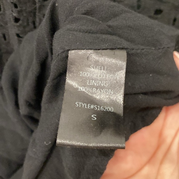 Mustard Seed Black Eyelet Short Swing Dress Size small lined - Picture 4 of 4